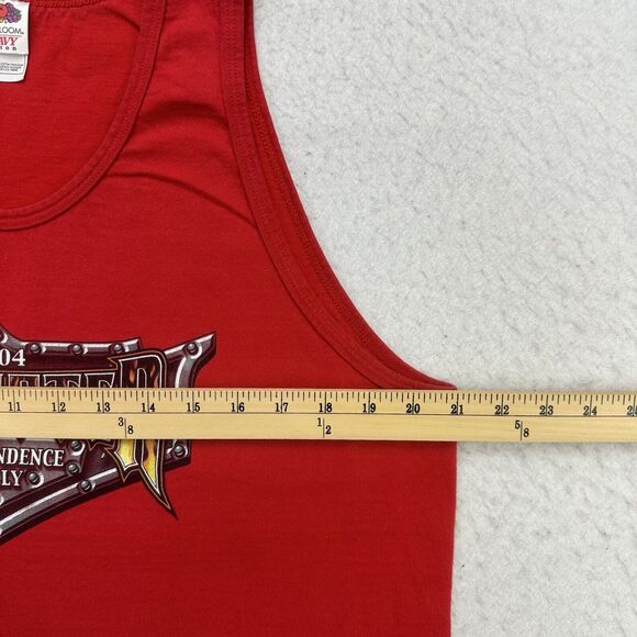 Vintage Biker Tank Top Mens Large L Red Skull 2004 Hollister Independence Rally - Picture 5 of 10